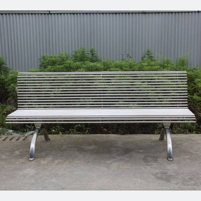 Stainless Steel Park Bench - 304/316 Grade with Backrest