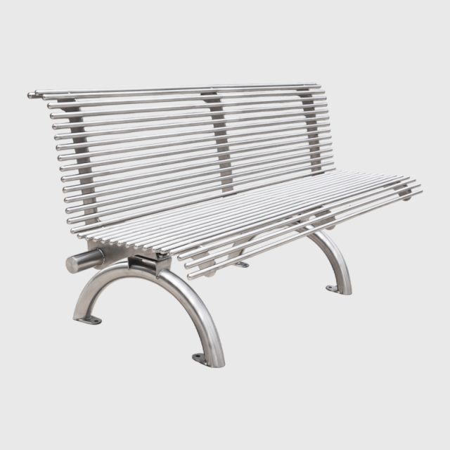 Stainless Steel Park Bench - 304/316 Grade with Backrest