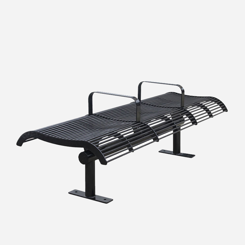 Metal Park Bench with Armrests Weatherproof Durable – Arlau