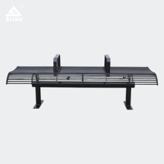 Metal Park Bench with Armrests Weatherproof Durable – Arlau