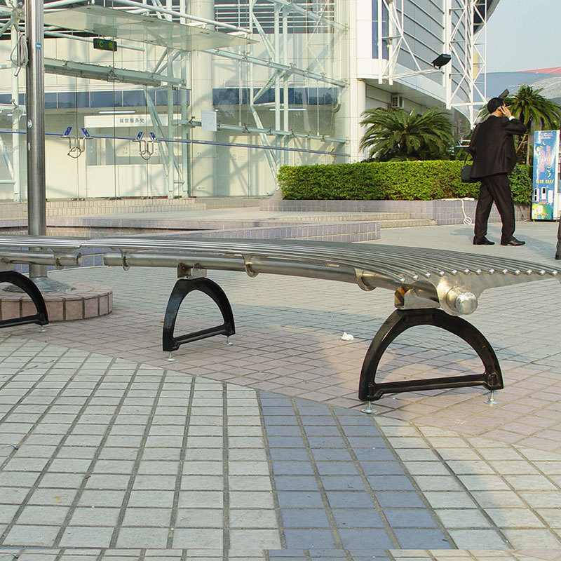 304 Stainless Steel Curved Park Bench Heavy-Duty Arlau