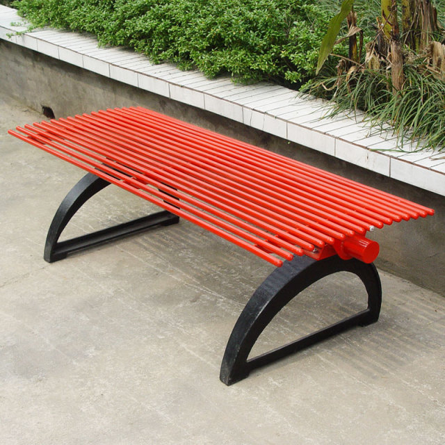 Backless Park Bench - Weatherproof Commercial Outdoor Bench