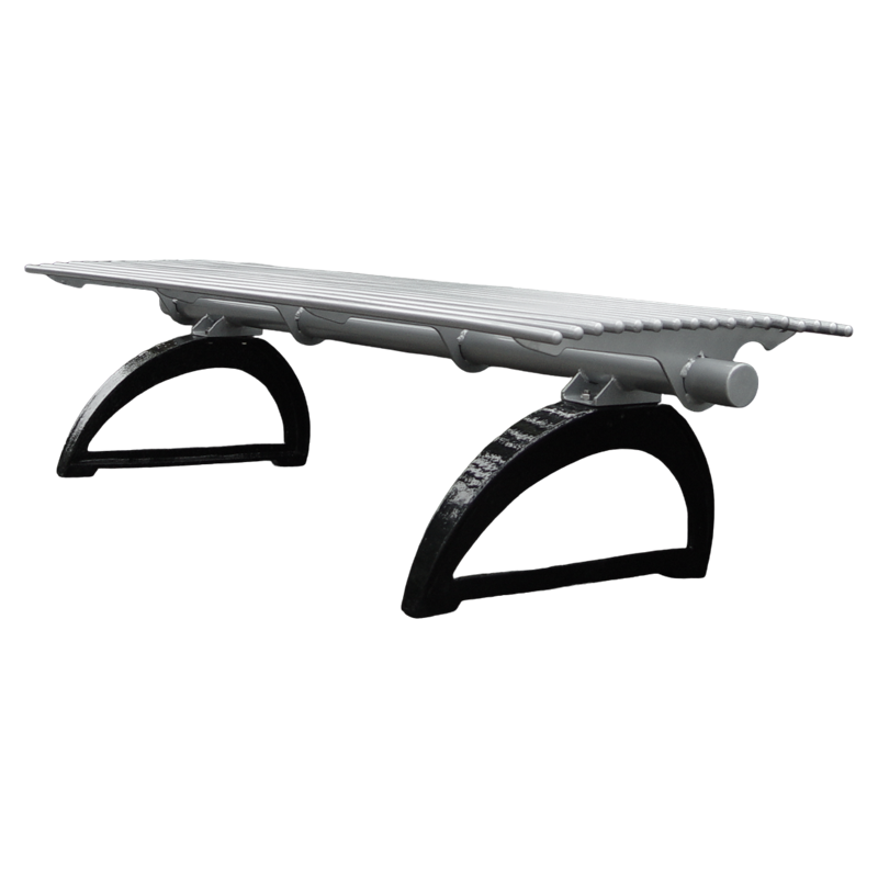 Backless Park Bench - Weatherproof Commercial Outdoor Bench