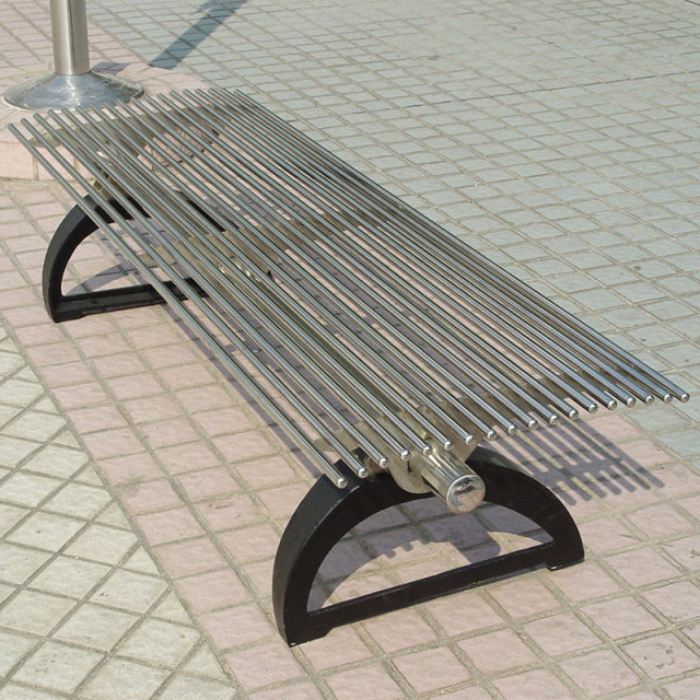 Backless Park Bench - Weatherproof Commercial Outdoor Bench