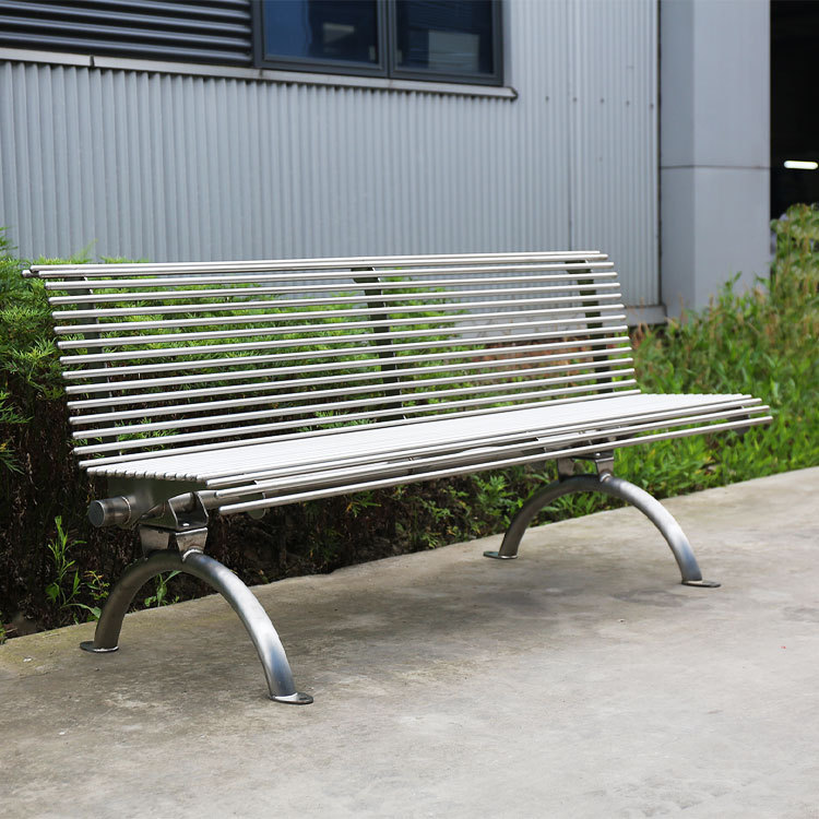 Stainless Steel Park Bench - 304/316 Grade with Backrest