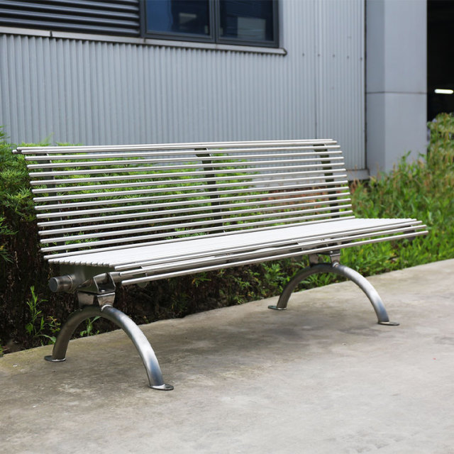 Stainless Steel Park Bench - 304/316 Grade with Backrest