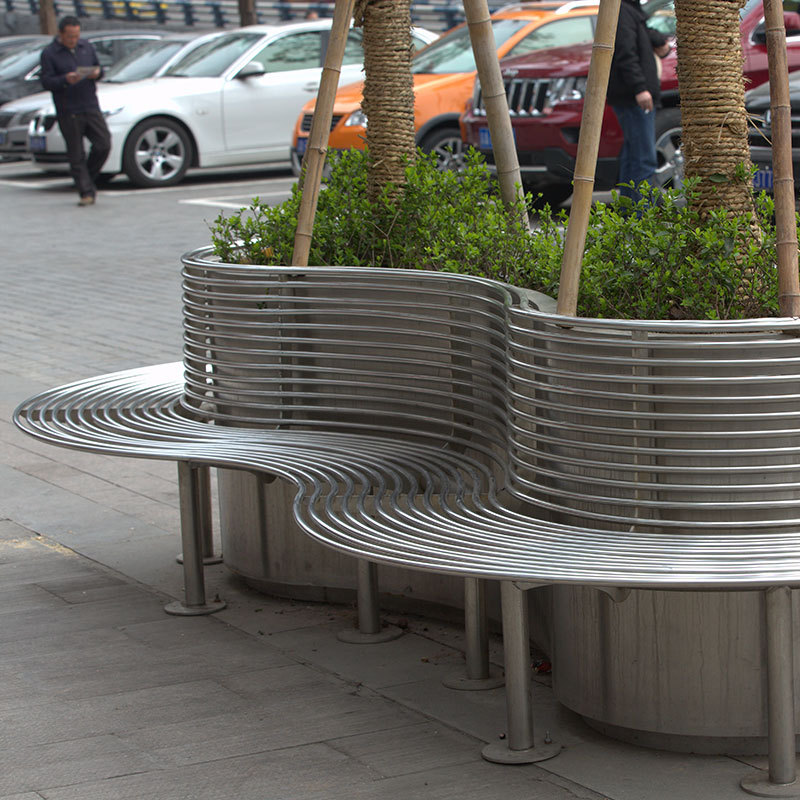 Stainless Steel Tree Bench 304 316 with Backrest – Arlau