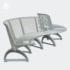 Modern Curved Park Bench Cast Iron Legs Outdoor Seating Arlau