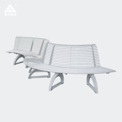 Modern Curved Park Bench Cast Iron Legs Outdoor Seating Arlau