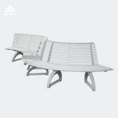 Modern Curved Park Bench Cast Iron Legs Outdoor Seating Arlau
