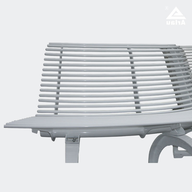 Modern Curved Park Bench Cast Iron Legs Outdoor Seating Arlau