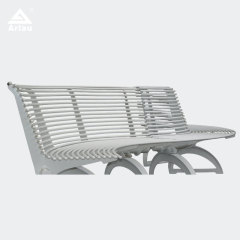Modern Curved Park Bench Cast Iron Legs Outdoor Seating Arlau