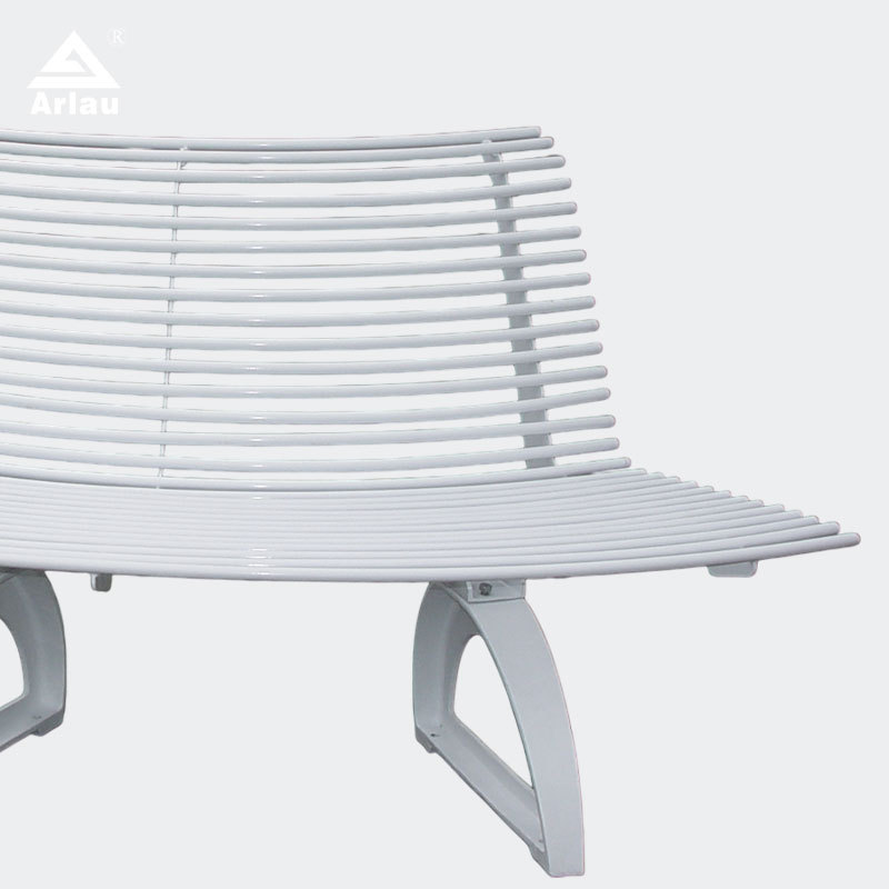 Modern Curved Park Bench Cast Iron Legs Outdoor Seating Arlau
