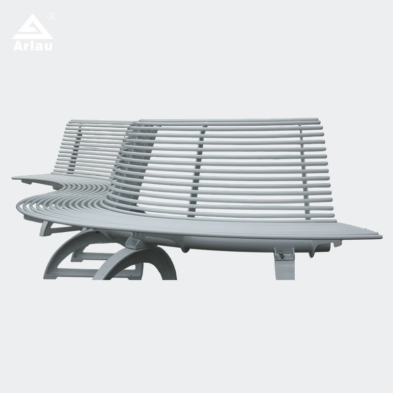 Modern Curved Park Bench Cast Iron Legs Outdoor Seating Arlau