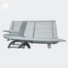 Modern Curved Park Bench Cast Iron Legs Outdoor Seating Arlau