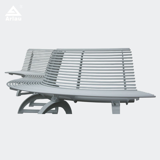 Modern Curved Park Bench Cast Iron Legs Outdoor Seating Arlau
