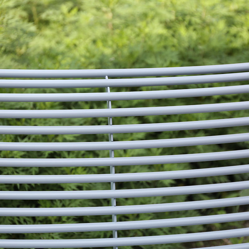 Outdoor Bench with Backrest Galvanized Steel Curved Design Arlau