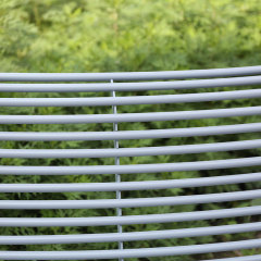 Outdoor Bench with Backrest Galvanized Steel Curved Design Arlau