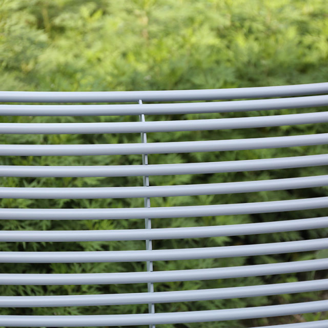 Outdoor Bench with Backrest Galvanized Steel Curved Design Arlau