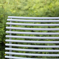 Outdoor Bench with Backrest Galvanized Steel Curved Design Arlau