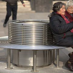 Tree Enclosed Bench Brushed Stainless Steel Modern Design Arlau