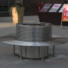 Tree Enclosed Bench Brushed Stainless Steel Modern Design Arlau