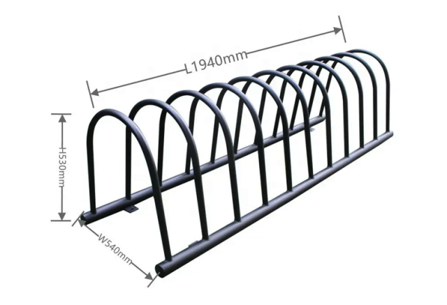 Commercial Bike Rack for 10 Bikes - Durable Galvanized Steel - Arlau