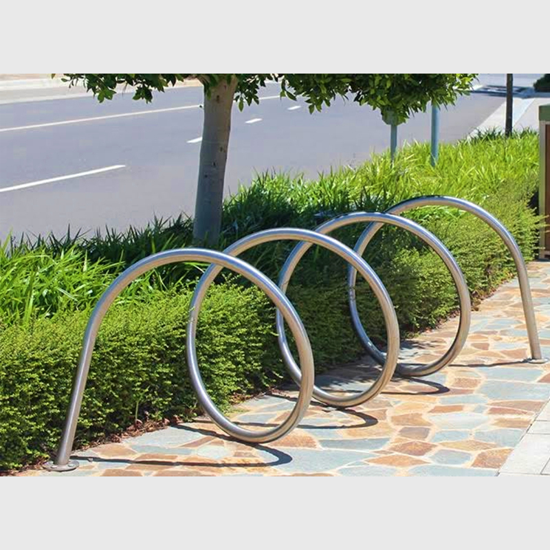 Municipal Bike Parking Racks - Stainless Steel Spiral Design - Arlau