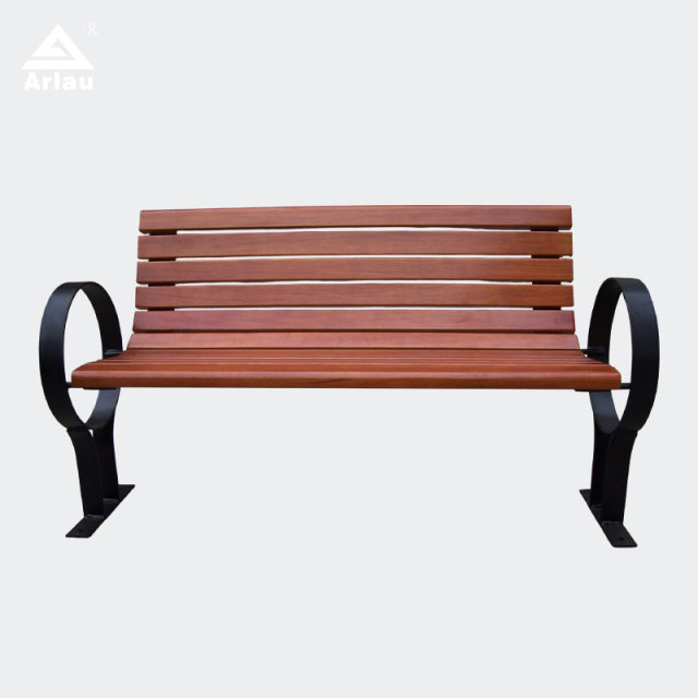 Plastic Wood Steel Outdoor Chair Weatherproof Durable Design