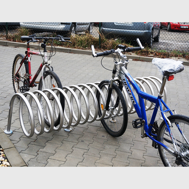 Municipal Bike Parking Racks - Stainless Steel Spiral Design - Arlau