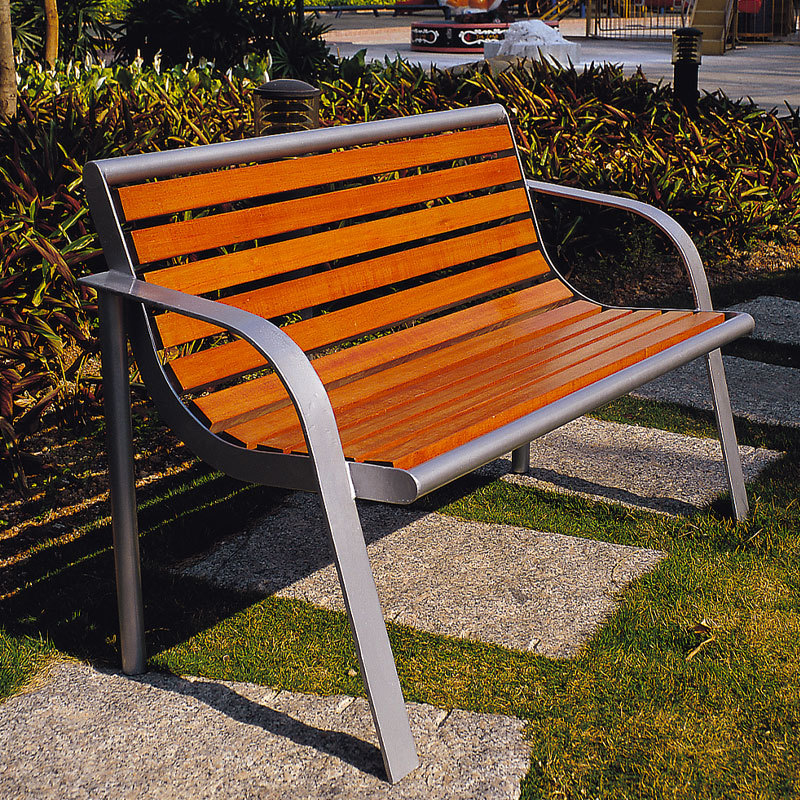 Commercial Outdoor Bench - Hot-Dip Galvanized Steel Frame - Arlau