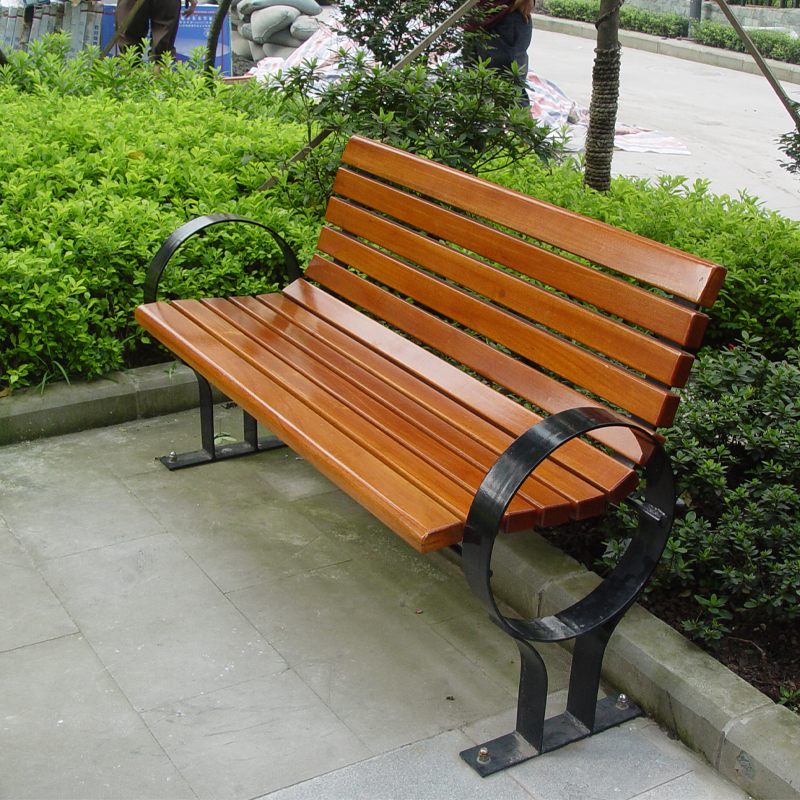 Plastic Wood Steel Outdoor Chair Weatherproof Durable Design
