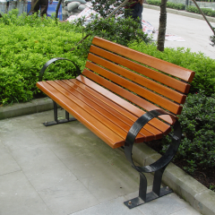 Plastic Wood Steel Outdoor Chair Weatherproof Durable Design