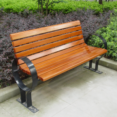 Plastic Wood Steel Outdoor Chair Weatherproof Durable Design