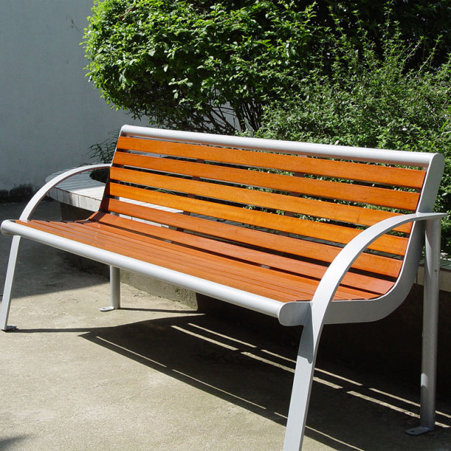 Commercial Outdoor Bench - Hot-Dip Galvanized Steel Frame - Arlau