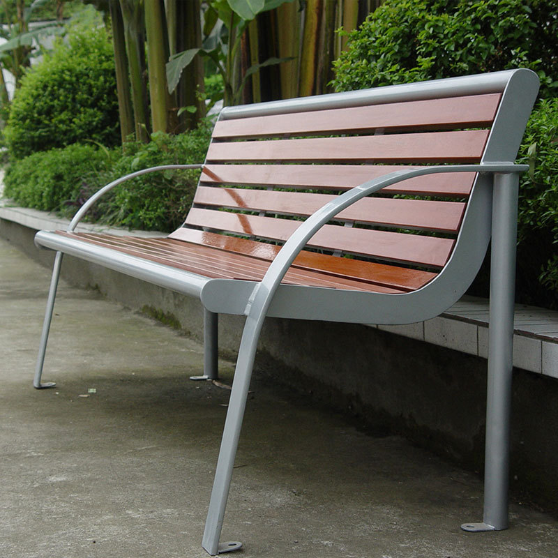 Commercial Outdoor Bench - Hot-Dip Galvanized Steel Frame - Arlau