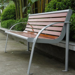 Commercial Outdoor Bench - Hot-Dip Galvanized Steel Frame - Arlau