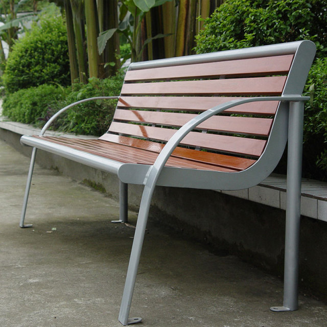 Commercial Outdoor Bench - Hot-Dip Galvanized Steel Frame - Arlau