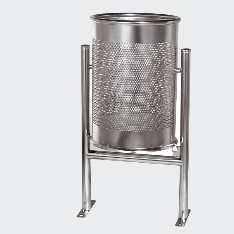 49L Commercial Outdoor Trash Can - Stainless Steel  Anti-Tip