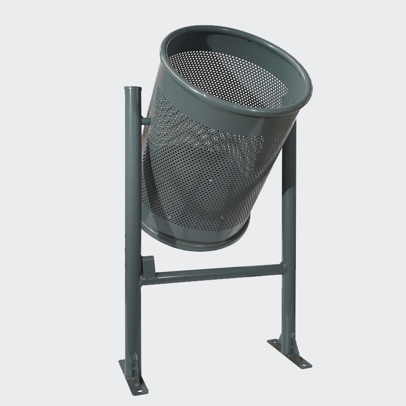 49L Commercial Outdoor Trash Can - Stainless Steel  Anti-Tip
