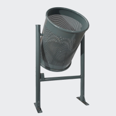 49L Commercial Outdoor Trash Can - Stainless Steel  Anti-Tip