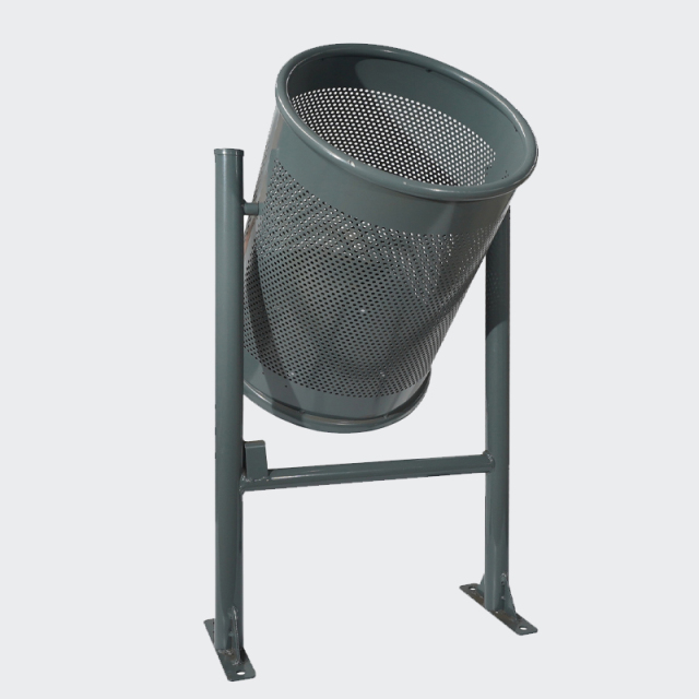 49L Commercial Outdoor Trash Can - Stainless Steel  Anti-Tip