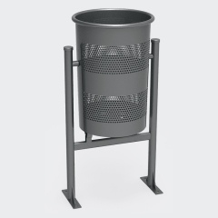 49L Commercial Outdoor Trash Can - Stainless Steel  Anti-Tip