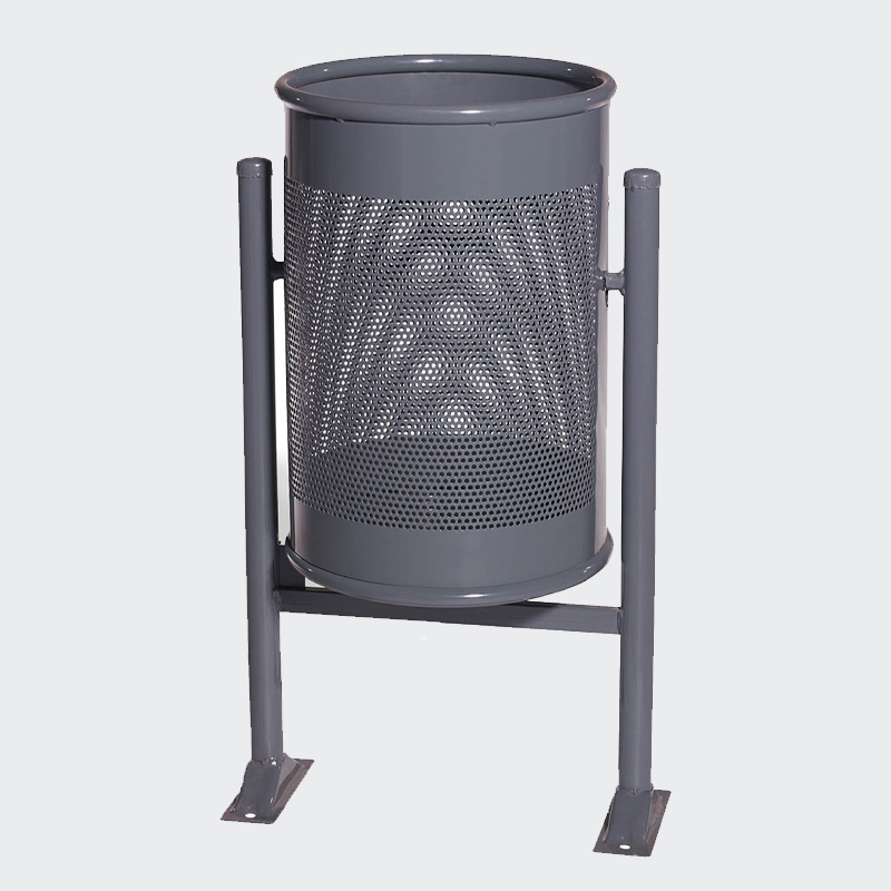 49L Commercial Outdoor Trash Can - Stainless Steel  Anti-Tip