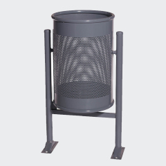 49L Commercial Outdoor Trash Can - Stainless Steel  Anti-Tip