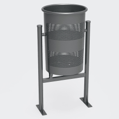 49L Commercial Outdoor Trash Can - Stainless Steel  Anti-Tip