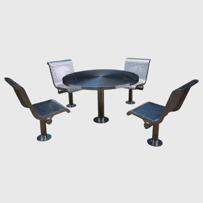 Marine Grade 304 316 Stainless Steel Round Picnic Table