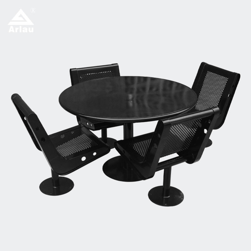 All-Weather Outdoor Dining Set - Perforated Metal Chairs for Patios