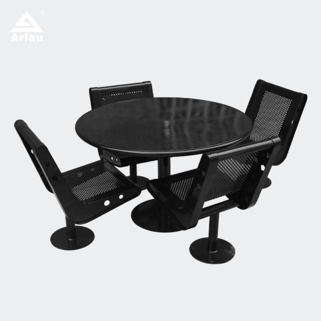 All-Weather Outdoor Dining Set - Perforated Metal Chairs for Patios