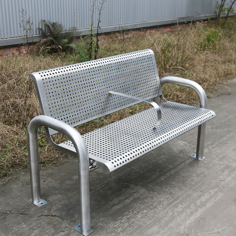 304 Stainless Steel Park Bench - Heavy-Duty Low-Maintenance Seating